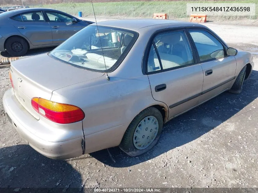 2001 Chevrolet Prizm Lsi VIN: 1Y1SK54841Z436598 Lot: 40724371