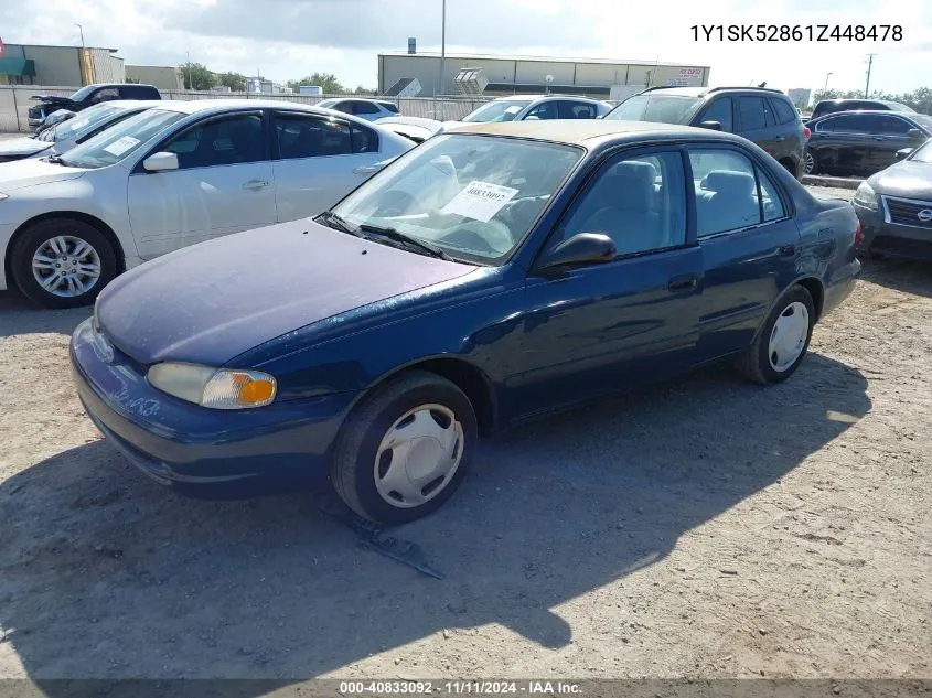 2001 Chevrolet Prizm VIN: 1Y1SK52861Z448478 Lot: 40833092