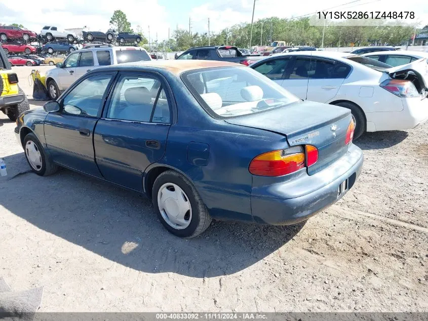 2001 Chevrolet Prizm VIN: 1Y1SK52861Z448478 Lot: 40833092