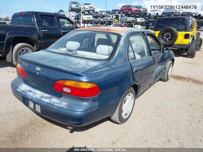 2001 Chevrolet Prizm VIN: 1Y1SK52861Z448478 Lot: 40833092