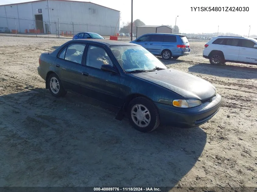 2001 Chevrolet Prizm Lsi VIN: 1Y1SK54801Z424030 Lot: 40889776