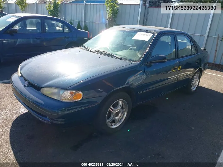 2002 Chevrolet Prizm Lsi VIN: 1Y1SK52892Z426380 Lot: 40235861