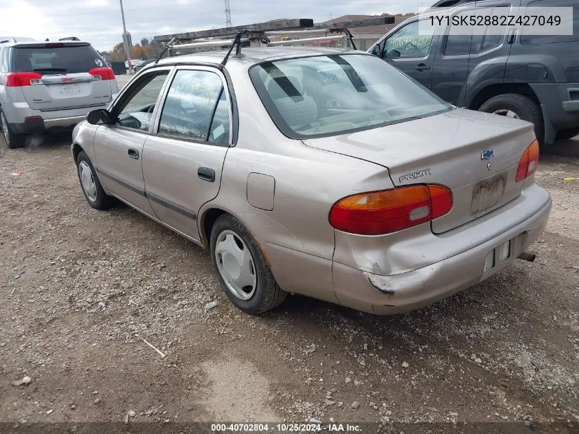 2002 Chevrolet Prizm VIN: 1Y1SK52882Z427049 Lot: 40702804