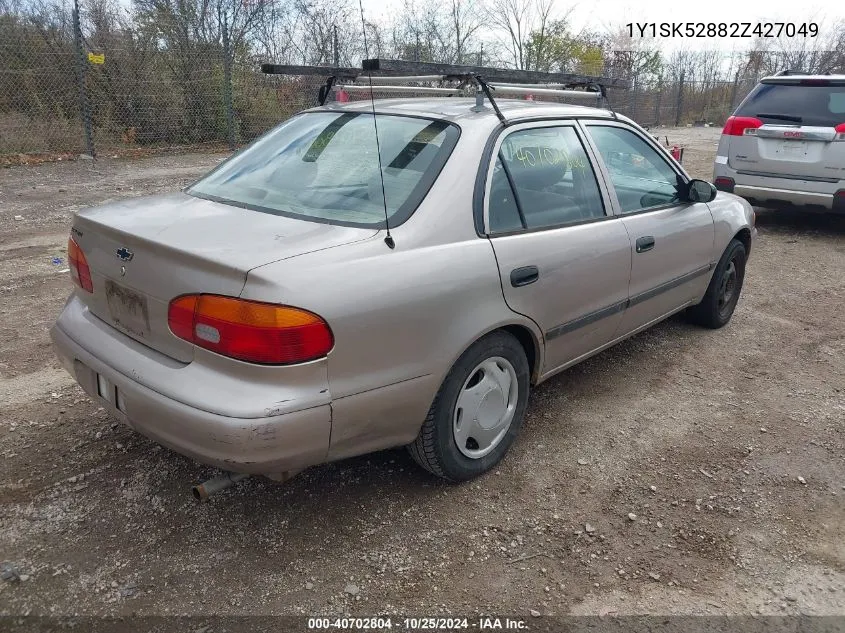 2002 Chevrolet Prizm VIN: 1Y1SK52882Z427049 Lot: 40702804