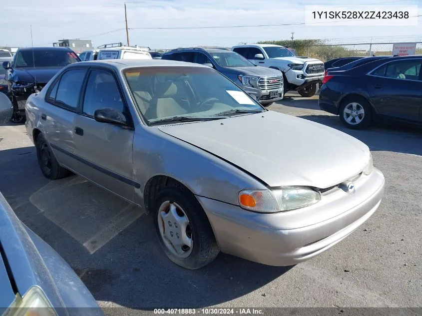 2002 Chevrolet Prizm Lsi VIN: 1Y1SK528X2Z423438 Lot: 40718883