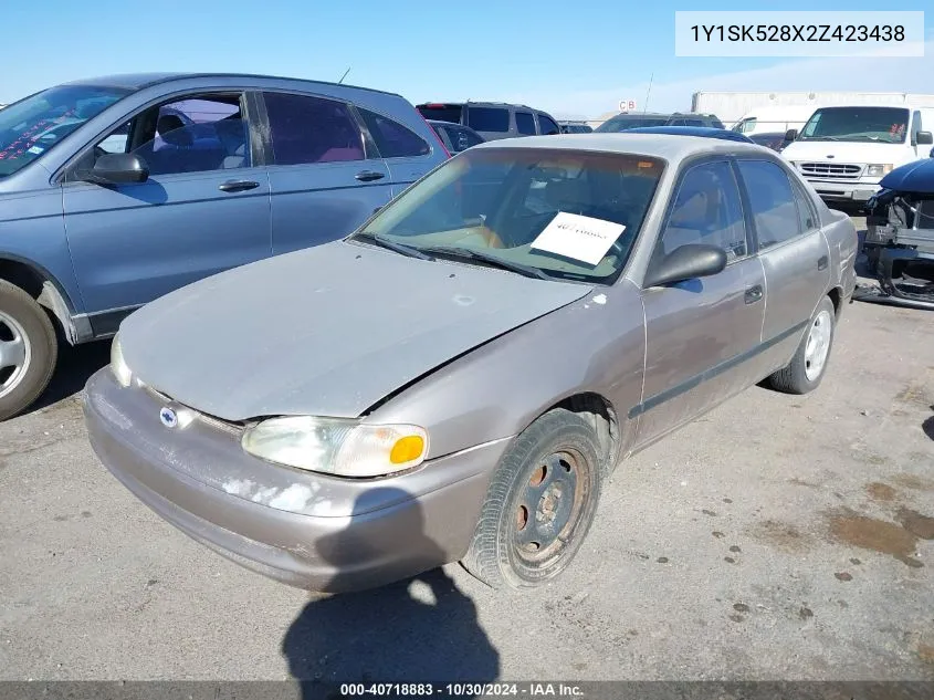 2002 Chevrolet Prizm Lsi VIN: 1Y1SK528X2Z423438 Lot: 40718883