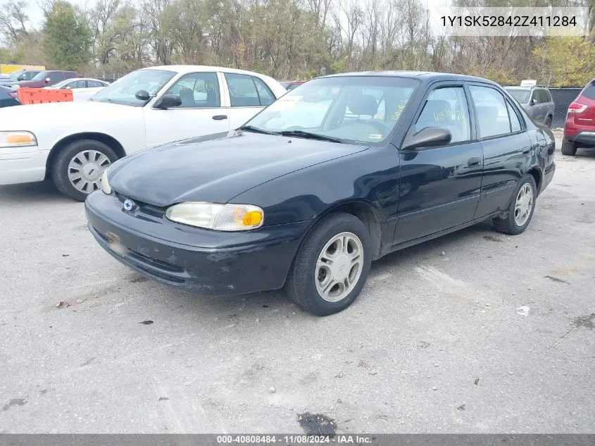 2002 Chevrolet Prizm VIN: 1Y1SK52842Z411284 Lot: 40808484