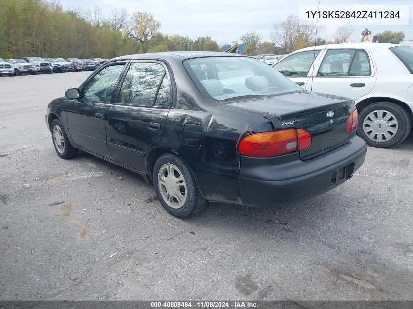 2002 Chevrolet Prizm VIN: 1Y1SK52842Z411284 Lot: 40808484