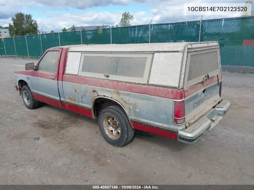 1986 Chevrolet S Truck S10 VIN: 1GCBS14E7G2123520 Lot: 40557168