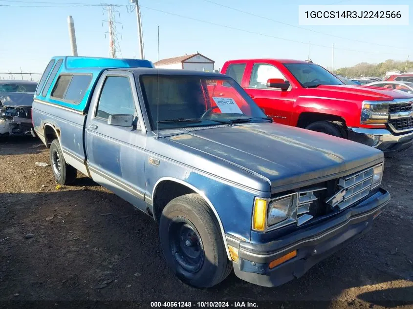 1988 Chevrolet S Truck S10 VIN: 1GCCS14R3J2242566 Lot: 40561248