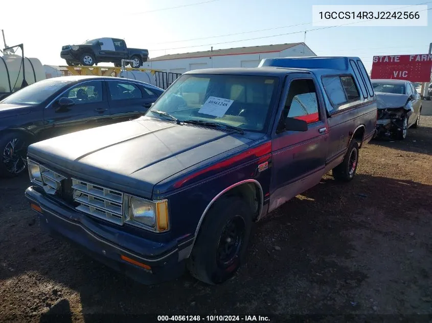 1988 Chevrolet S Truck S10 VIN: 1GCCS14R3J2242566 Lot: 40561248