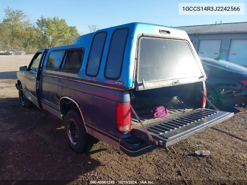 1988 Chevrolet S Truck S10 VIN: 1GCCS14R3J2242566 Lot: 40561248