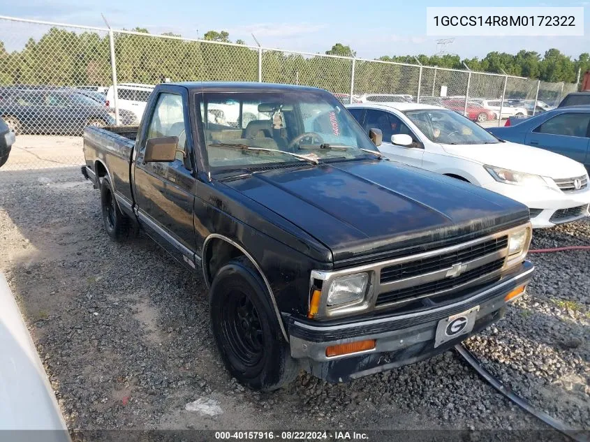 1991 Chevrolet S Truck S10 VIN: 1GCCS14R8M0172322 Lot: 40157916