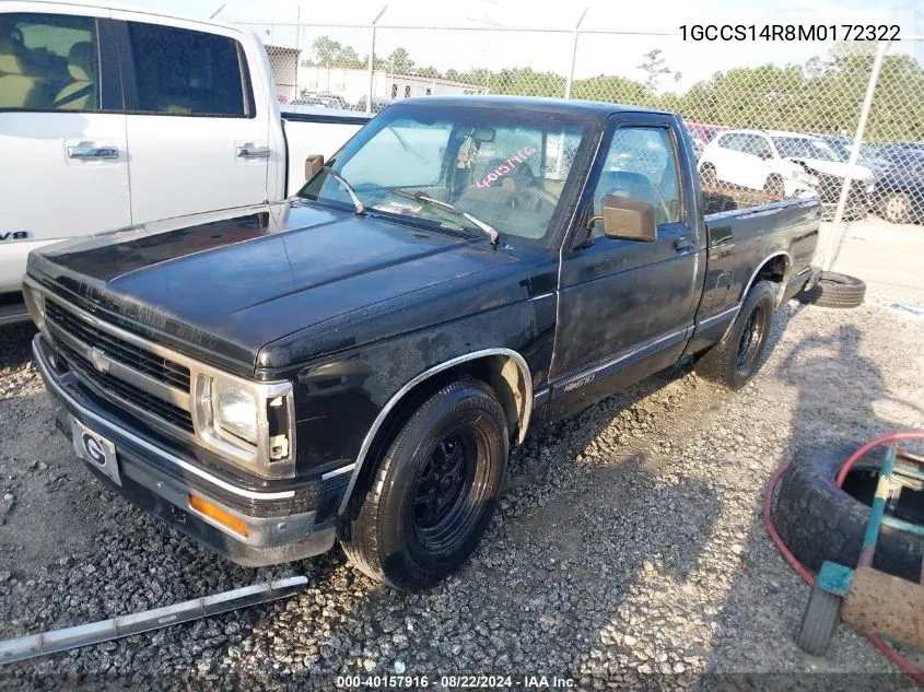 1991 Chevrolet S Truck S10 VIN: 1GCCS14R8M0172322 Lot: 40157916