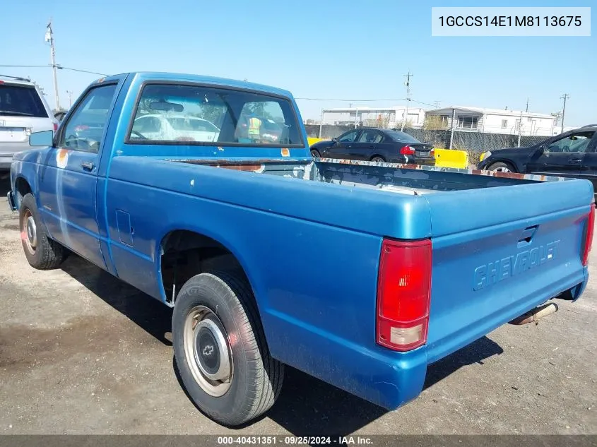 1991 Chevrolet S Truck S10 VIN: 1GCCS14E1M8113675 Lot: 40431351