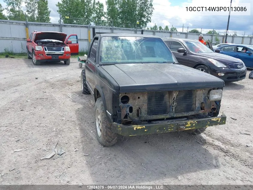 1993 Chevrolet S Truck S10 VIN: 1GCCT14W3P0113086 Lot: 12024375