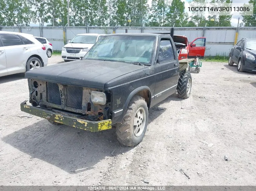 1GCCT14W3P0113086 1993 Chevrolet S Truck S10