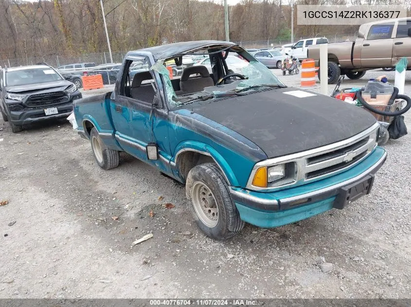 1994 Chevrolet S Truck S10 VIN: 1GCCS14Z2RK136377 Lot: 40776704