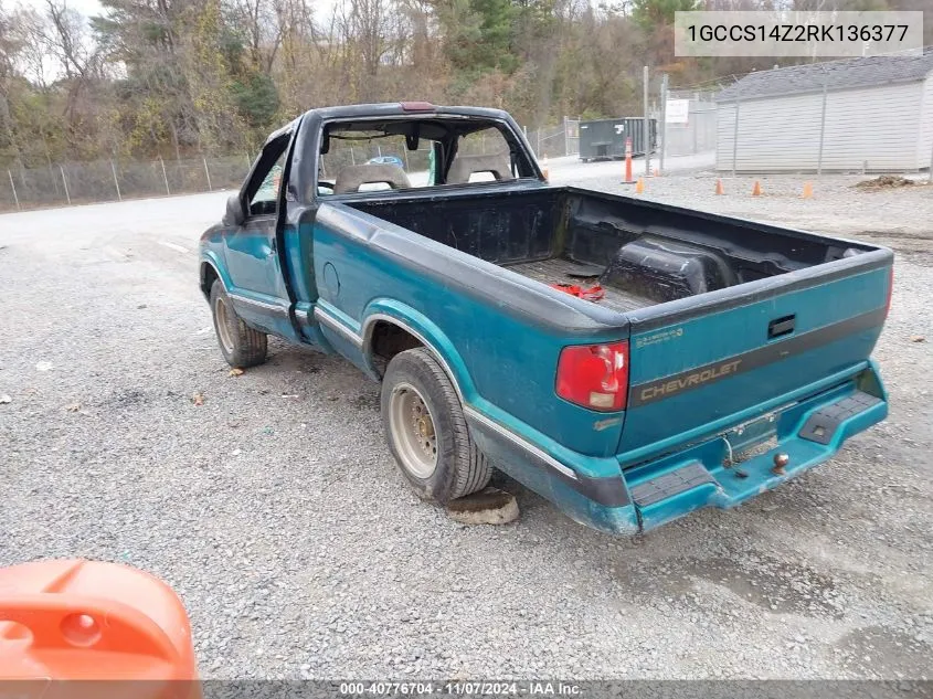 1994 Chevrolet S Truck S10 VIN: 1GCCS14Z2RK136377 Lot: 40776704