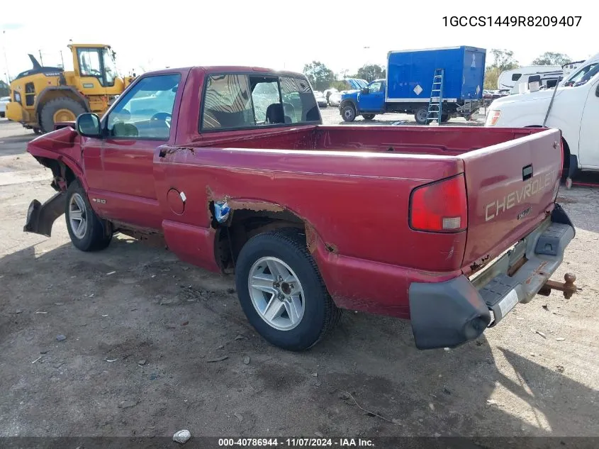 1994 Chevrolet S Truck S10 VIN: 1GCCS1449R8209407 Lot: 40786944