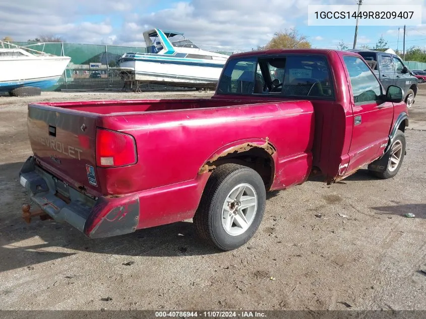 1994 Chevrolet S Truck S10 VIN: 1GCCS1449R8209407 Lot: 40786944