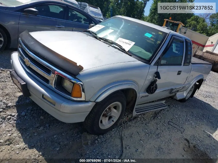 1995 Chevrolet S Truck S10 VIN: 1GCCS19W1SK237852 Lot: 39769090