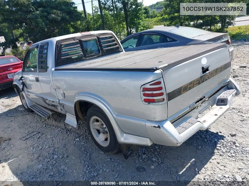 1995 Chevrolet S Truck S10 VIN: 1GCCS19W1SK237852 Lot: 39769090