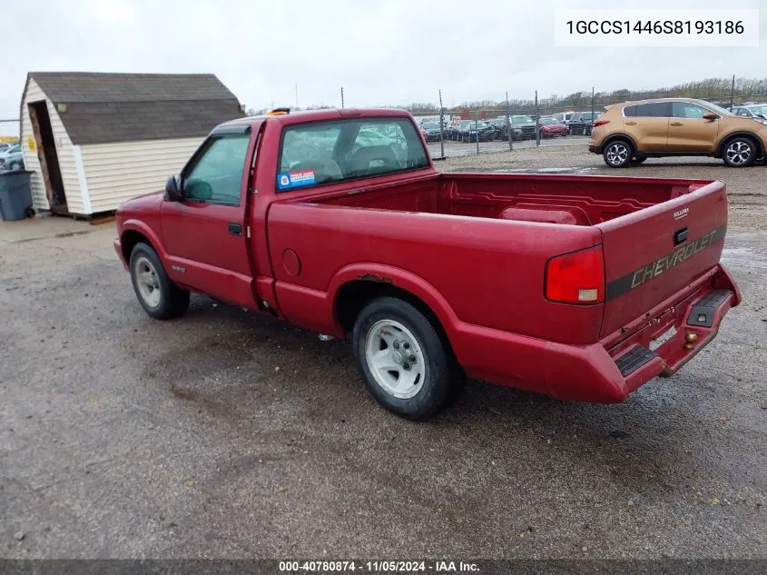 1995 Chevrolet S Truck S10 VIN: 1GCCS1446S8193186 Lot: 40780874