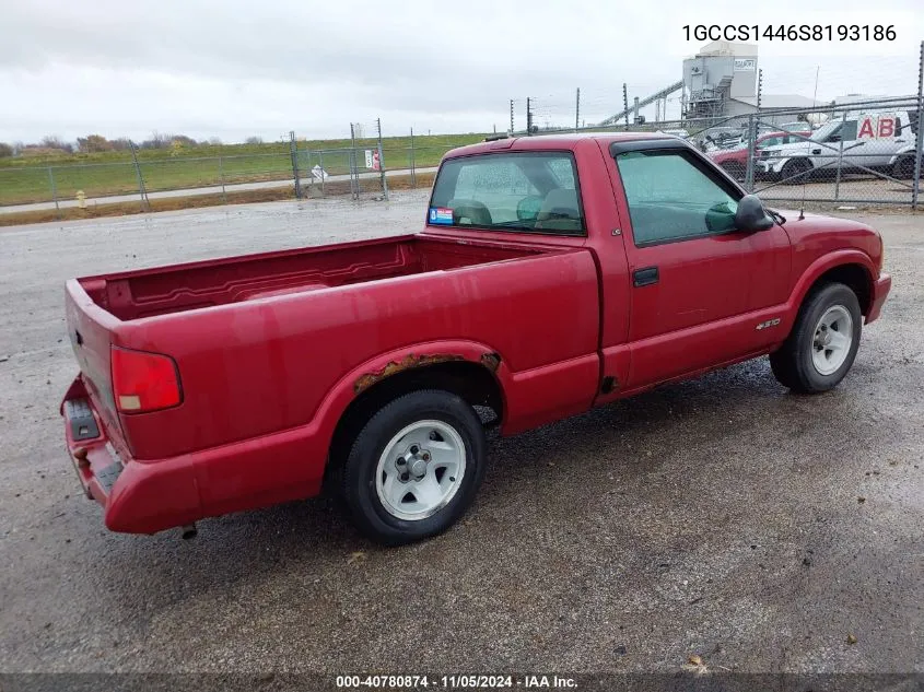 1995 Chevrolet S Truck S10 VIN: 1GCCS1446S8193186 Lot: 40780874