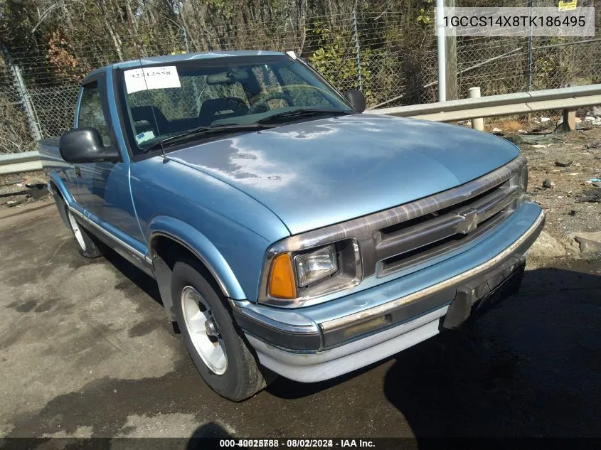 1996 Chevrolet S Truck S10 VIN: 1GCCS14X8TK186495 Lot: 40025788