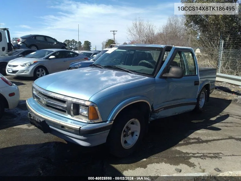 1996 Chevrolet S Truck S10 VIN: 1GCCS14X8TK186495 Lot: 40025788