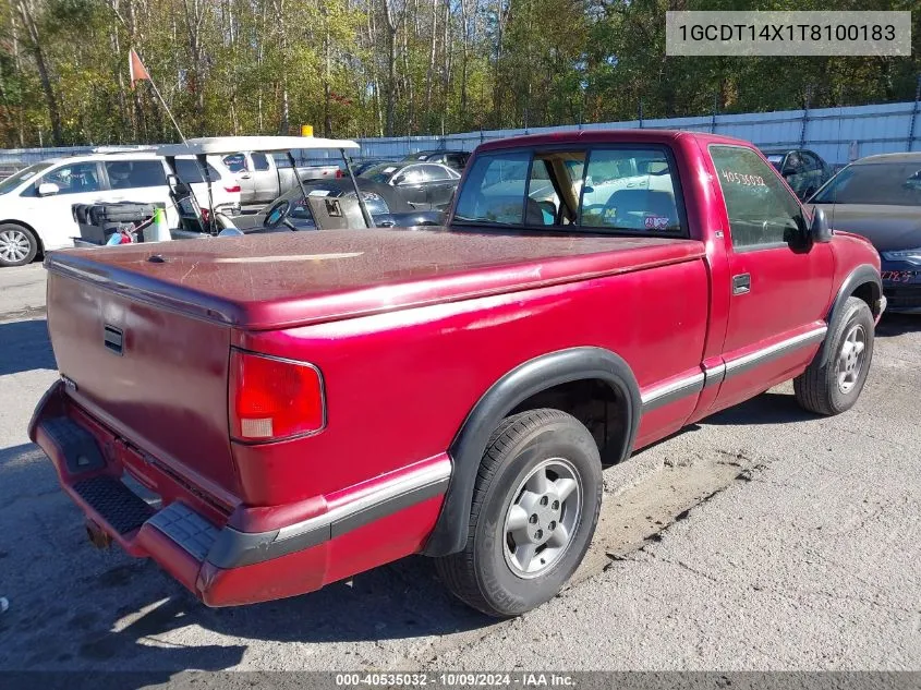 1996 Chevrolet S Truck S10 VIN: 1GCDT14X1T8100183 Lot: 40535032