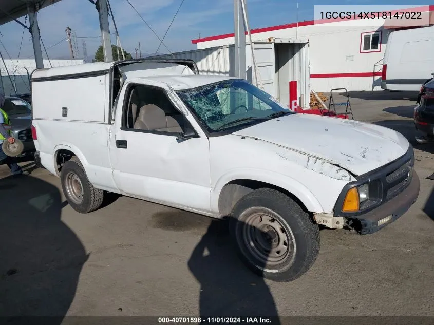 1996 Chevrolet S Truck S10 VIN: 1GCCS14X5T8147022 Lot: 40701598