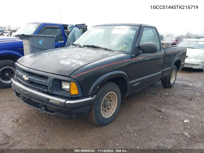 1996 Chevrolet S Truck S10 VIN: 1GCCS1445TK216719 Lot: 40869232