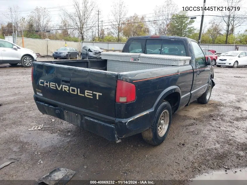 1996 Chevrolet S Truck S10 VIN: 1GCCS1445TK216719 Lot: 40869232