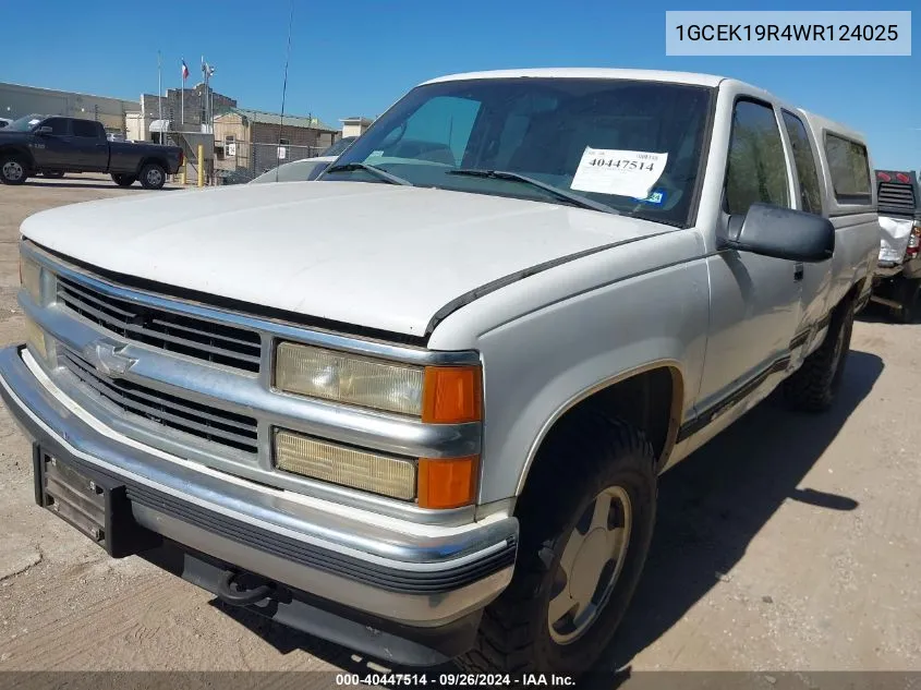 1998 Chevrolet K1500 Fleetside VIN: 1GCEK19R4WR124025 Lot: 40447514