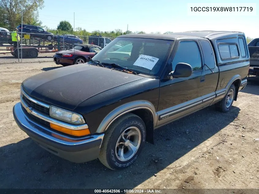 1998 Chevrolet S-10 Ls Fleetside VIN: 1GCCS19X8W8117719 Lot: 40542506