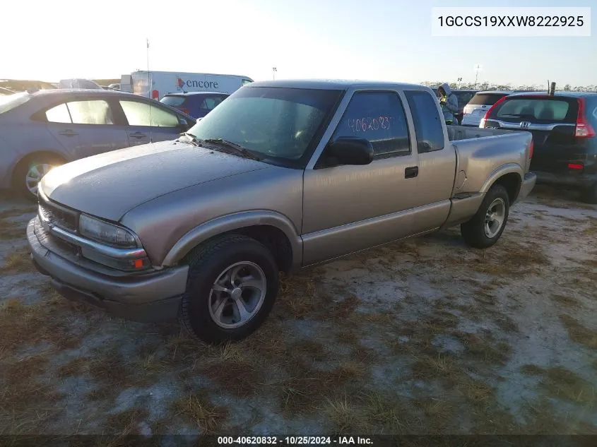 1998 Chevrolet S-10 Ls Sportside VIN: 1GCCS19XXW8222925 Lot: 40620832