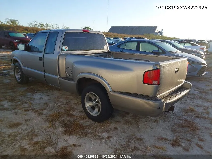 1998 Chevrolet S-10 Ls Sportside VIN: 1GCCS19XXW8222925 Lot: 40620832