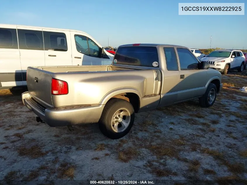 1998 Chevrolet S-10 Ls Sportside VIN: 1GCCS19XXW8222925 Lot: 40620832