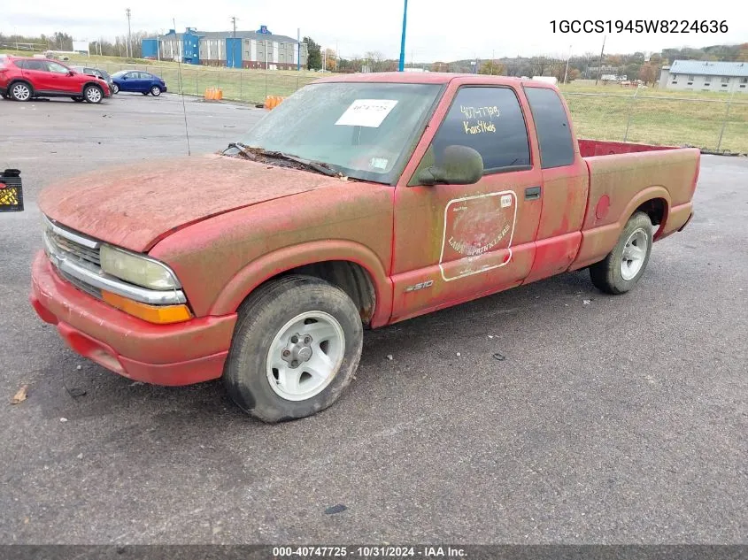 1998 Chevrolet S-10 Ls Fleetside VIN: 1GCCS1945W8224636 Lot: 40747725