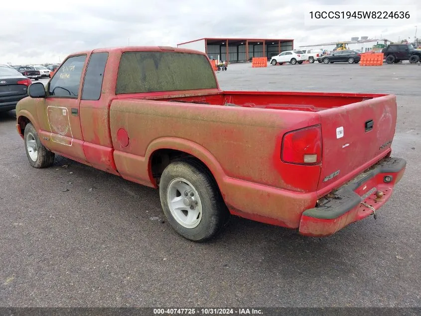 1998 Chevrolet S-10 Ls Fleetside VIN: 1GCCS1945W8224636 Lot: 40747725