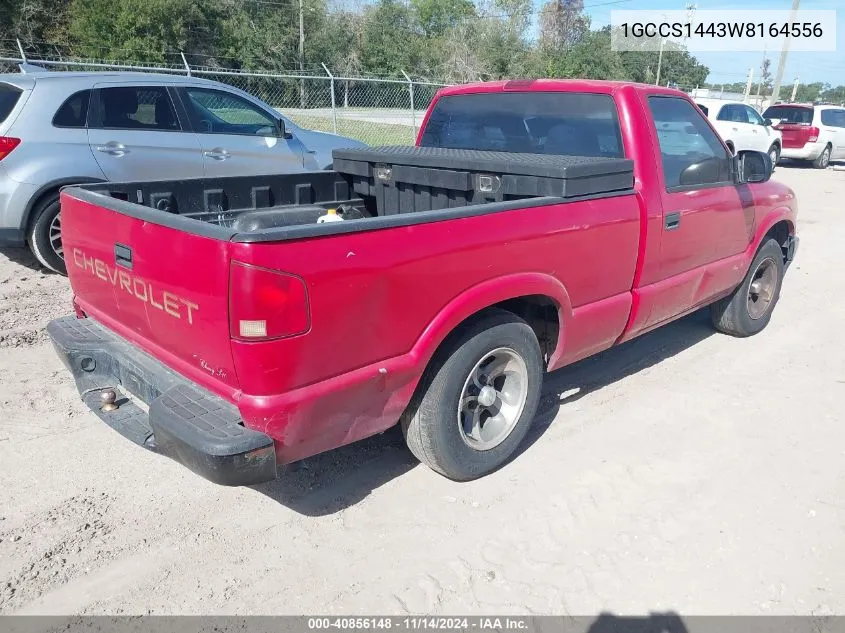 1998 Chevrolet S-10 Fleetside VIN: 1GCCS1443W8164556 Lot: 40856148