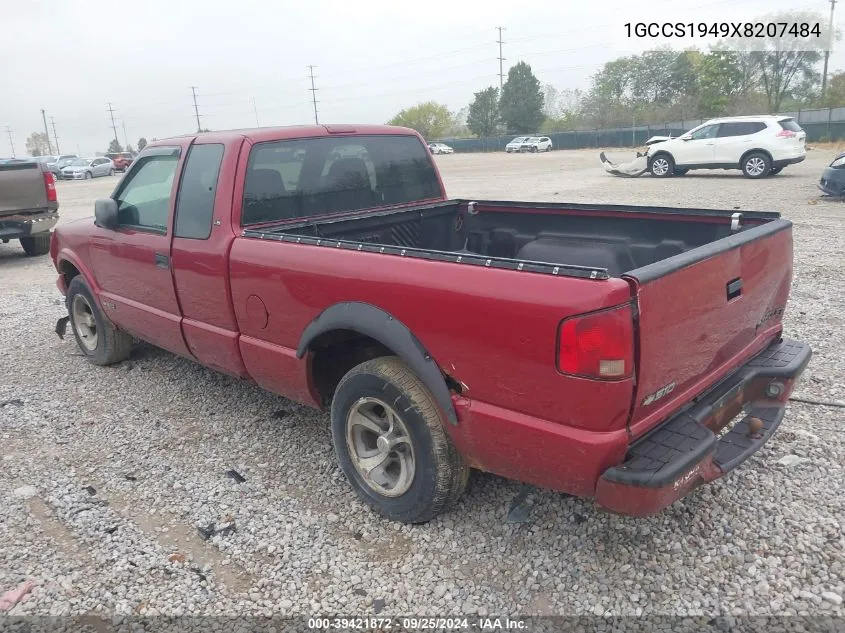 1999 Chevrolet S-10 Ls VIN: 1GCCS1949X8207484 Lot: 39421872