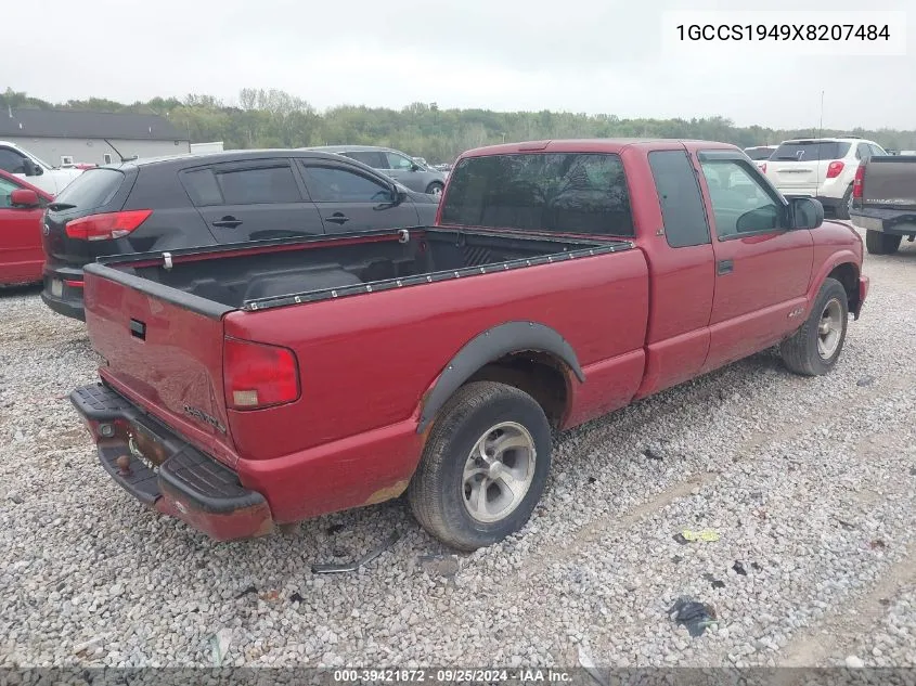 1999 Chevrolet S-10 Ls VIN: 1GCCS1949X8207484 Lot: 39421872