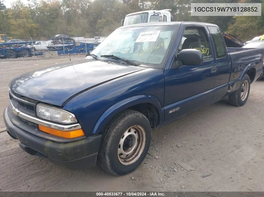 2000 Chevrolet S-10 VIN: 1GCCS19W7Y8128852 Lot: 40533677