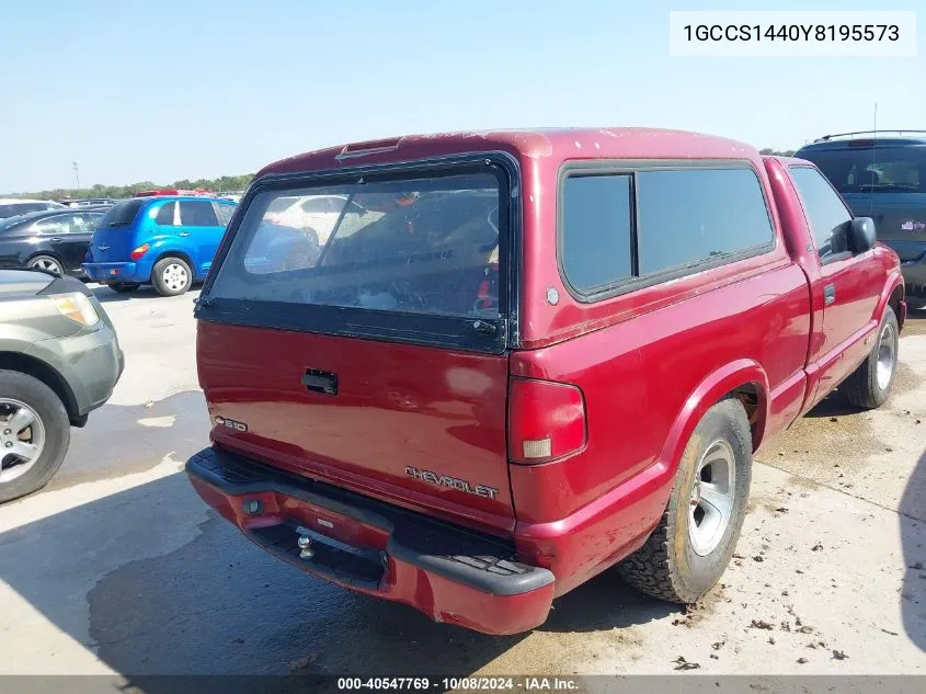 1GCCS1440Y8195573 2000 Chevrolet S-10 Ls