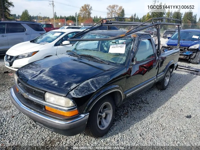 2000 Chevrolet S-10 Ls VIN: 1GCCS1441YK100652 Lot: 40691783