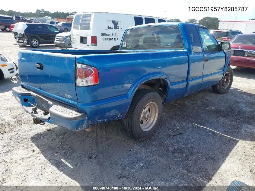 2000 Chevrolet S-10 Ls VIN: 1GCCS1957Y8285787 Lot: 40743180