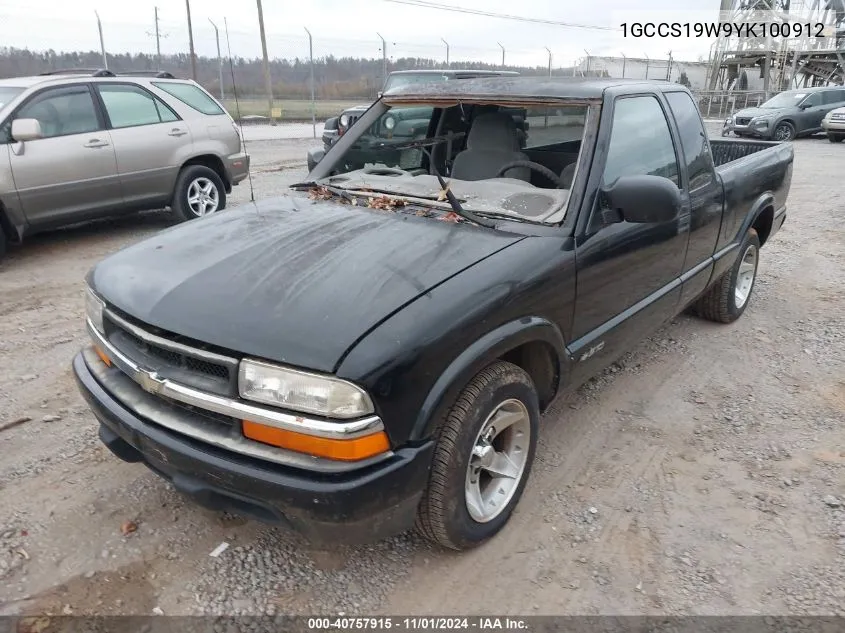 2000 Chevrolet S-10 Ls VIN: 1GCCS19W9YK100912 Lot: 40757915